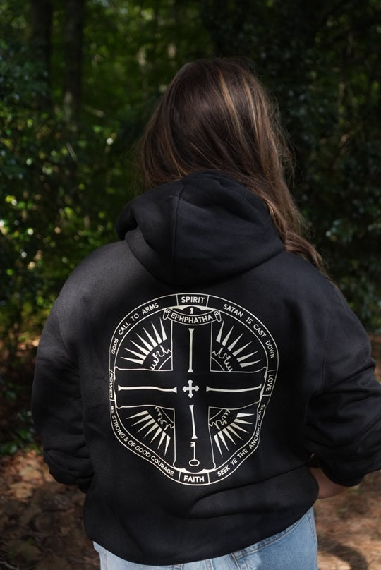 Signature Heavy Weight Hoodie - Black-John Phillips Triangle