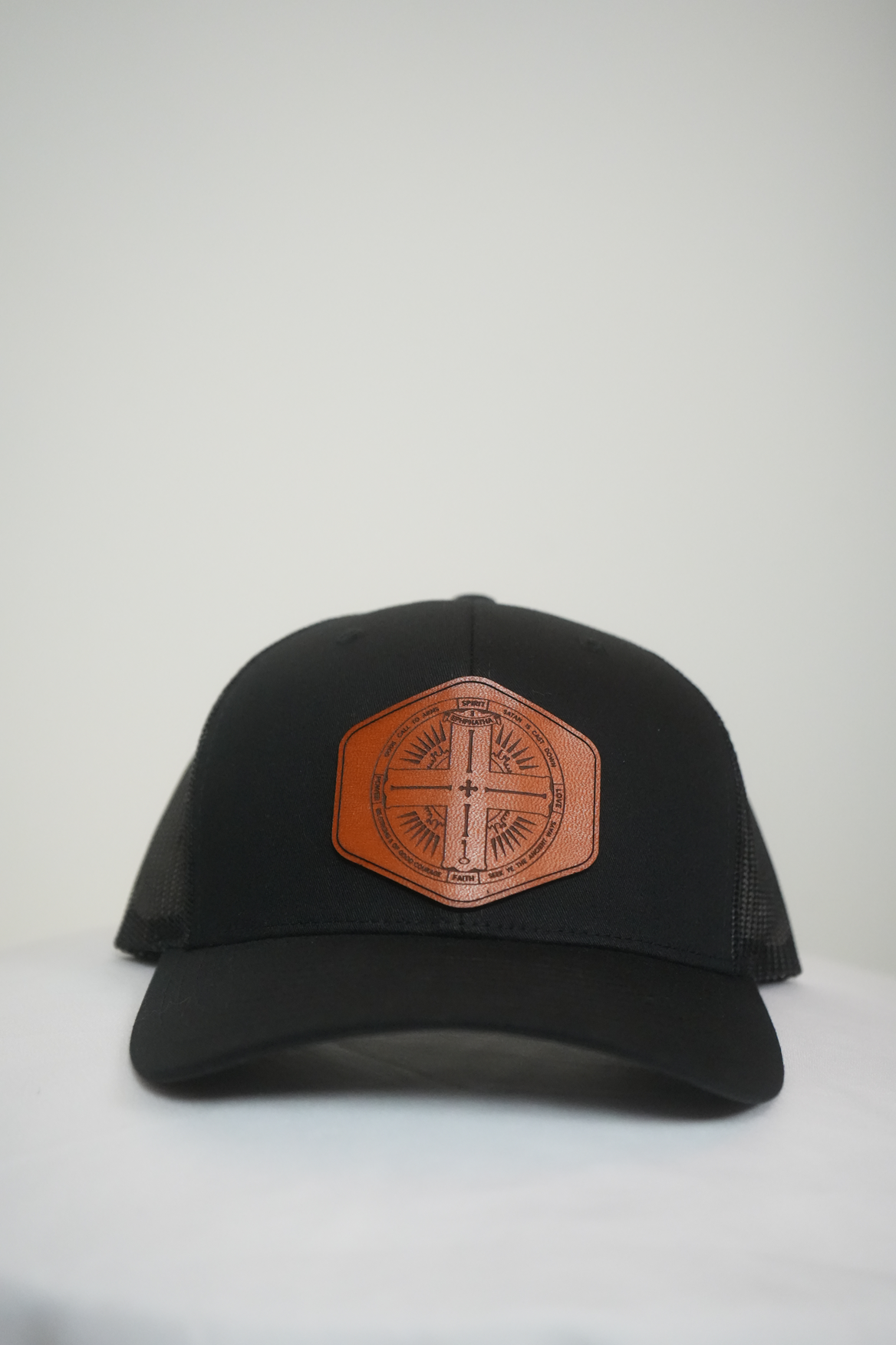 Signature Leather Patch Trucker - Black/Black-John Phillips Triangle