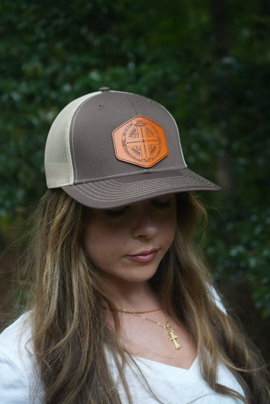 Signature Leather Patch Trucker - Brown/Khaki-John Phillips Triangle