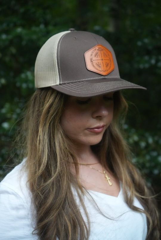 Signature Leather Patch Trucker - Brown/Khaki-John Phillips Triangle