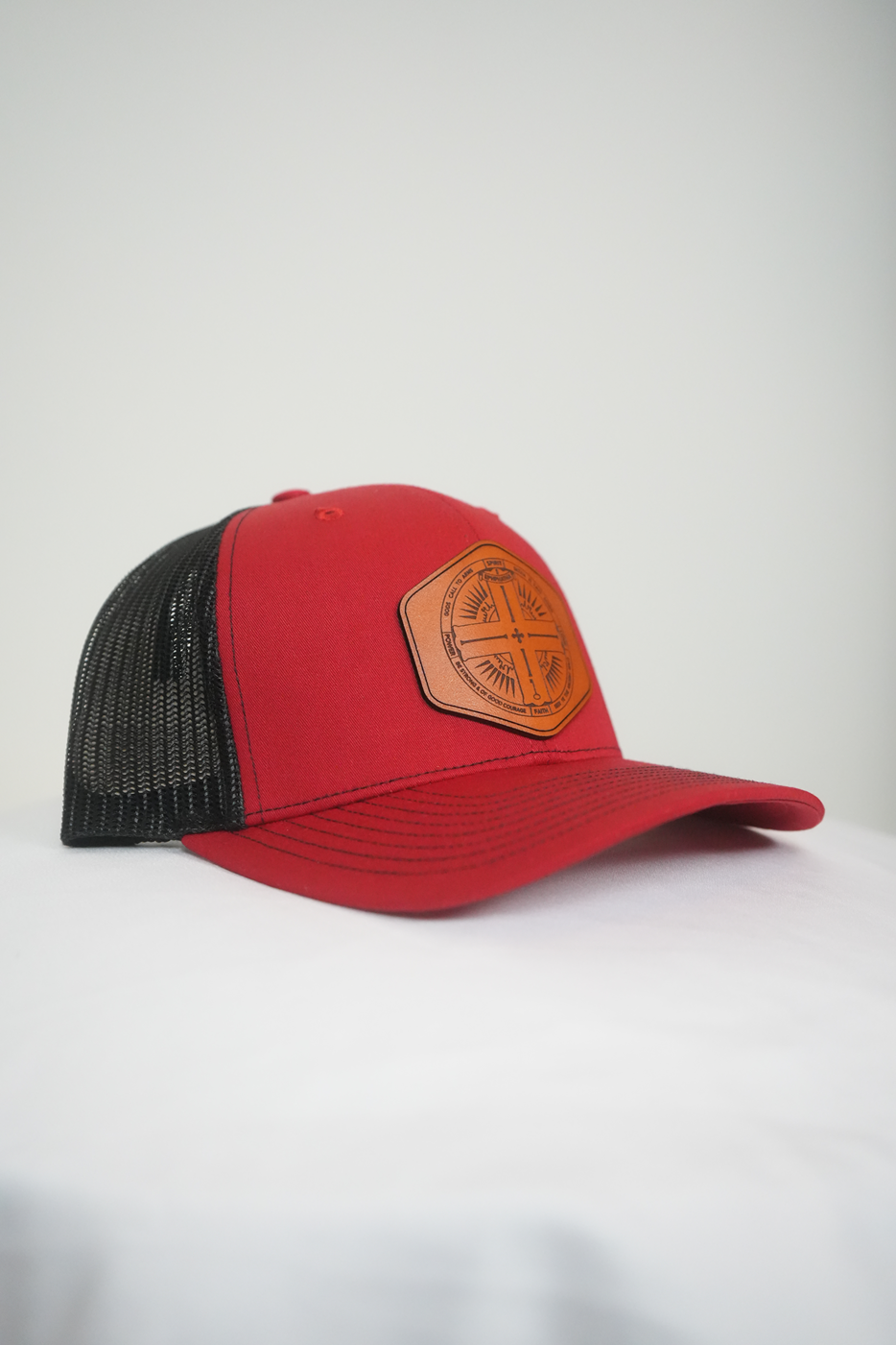 Signature Leather Patch Trucker - Red/Black-John Phillips Triangle