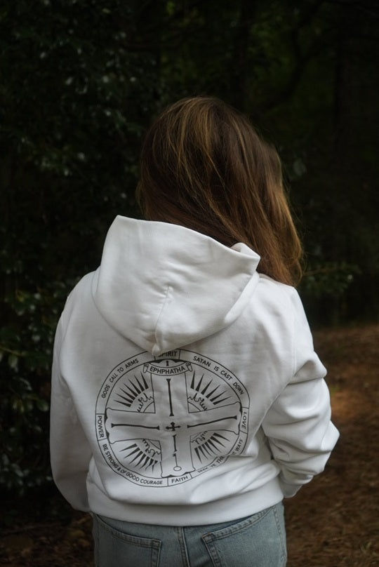 Signature Heavy Weight Hoodie - White-John Phillips Triangle