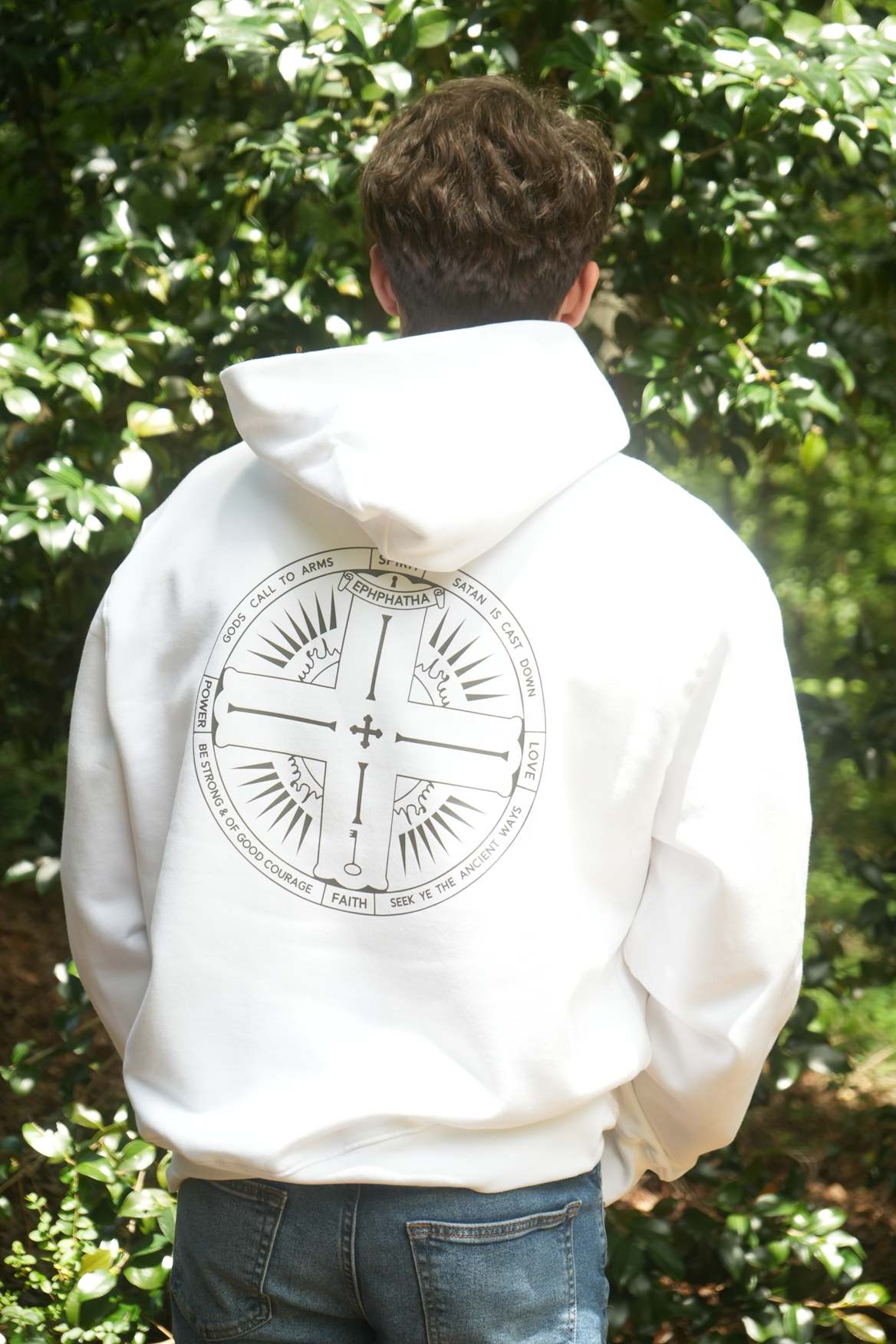 Signature Heavy Weight Hoodie - White-John Phillips Triangle
